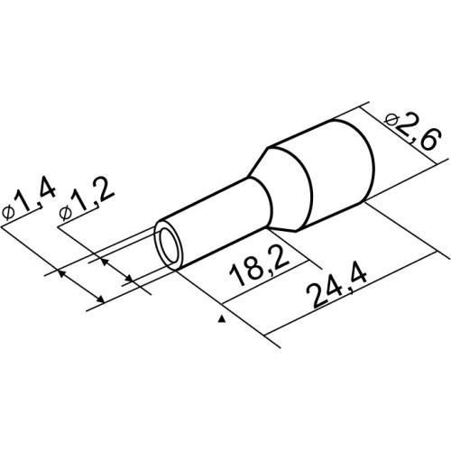 Наконечники трубчатые 0,75мм кв, НТ 0,75-18 синие (100 шт.) A0060010018