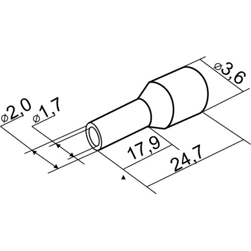 Наконечники трубчатые 1,5мм кв, НТ 1,5-18 красные (100 шт.) A0060010025