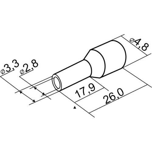 Наконечники трубчатые 4мм кв, НТ 4,0-18 серые (100 шт.) A0060010030