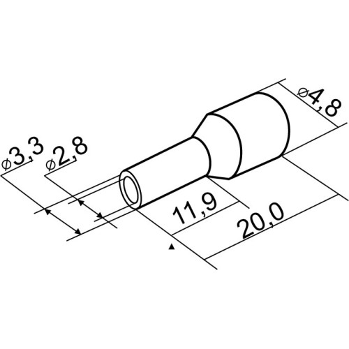 Наконечники трубчатые 4мм кв, НТ 4,0-12 синие (100шт) A0060010058
