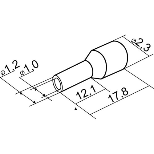 Наконечники трубчатые 0,5мм кв, НТ 0,5-12 белые (100шт) A0060010112