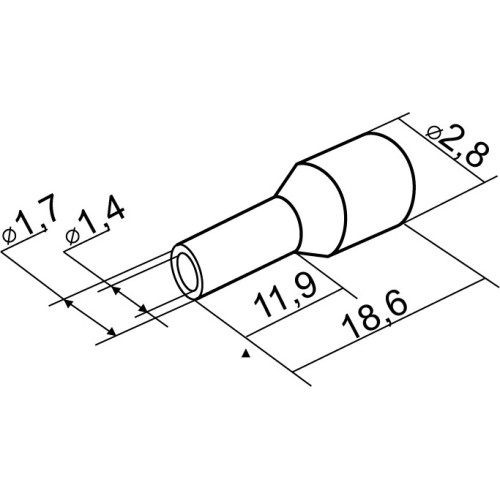 Наконечники трубчатые 1мм кв, НТ 1,0-12 красные (100 шт.) A0060010135