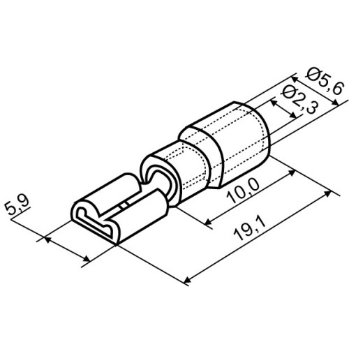 Коннекторы с изоляцией 2-187 4,75x0,5/0,8 (100 шт.), "мама" FDD A0060020003