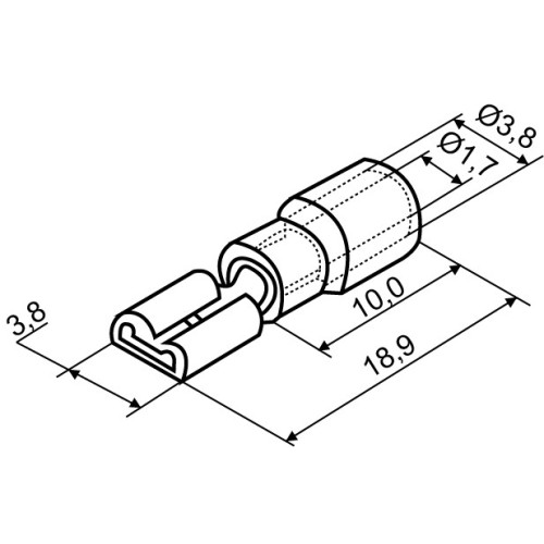 Коннекторы с изоляцией 1,25-110 2,8x0,5/0,8 (100 шт.), "мама" FDD A0060020009