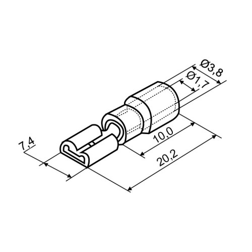 Коннекторы с изоляцией 1,25-250 6,35x0,5/0,8 (100 шт.), "мама" FDD A0060020010