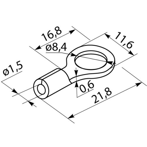 Наконечники под винт с изоляцией RV 1,25-8 (100 шт.) A0060030003