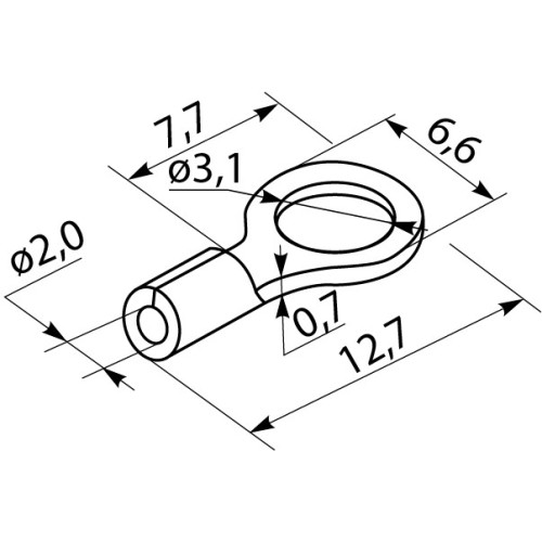 Наконечники под винт с изоляцией RV 2-3,2 (100 шт.) A0060030045