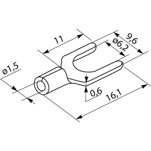 Наконечник вилочный SV 1,25-6 (100 шт.) A0060040002