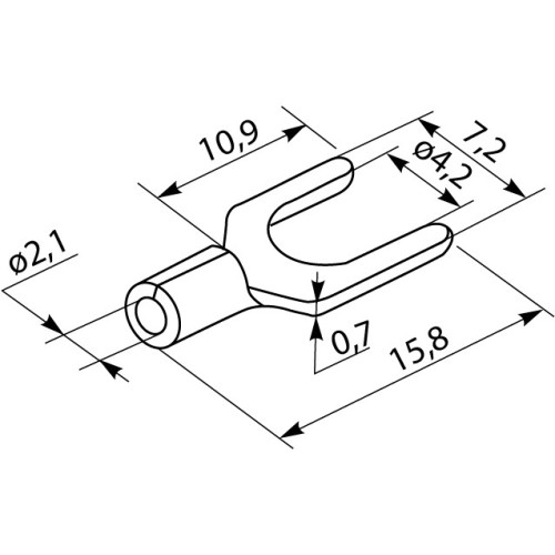 Наконечник вилочный SV 2-4 (100 шт.) A0060040003