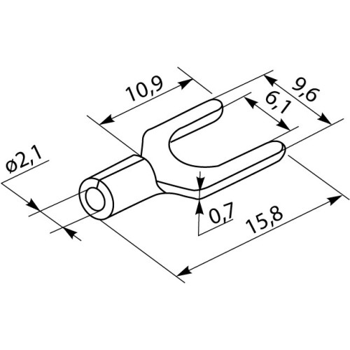 Наконечник вилочный SV 2-6 (100 шт.) A0060040010
