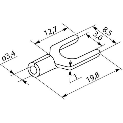 Наконечники вилочные без изоляции SNB 5.5-3.7 (100 шт.) A0060040032