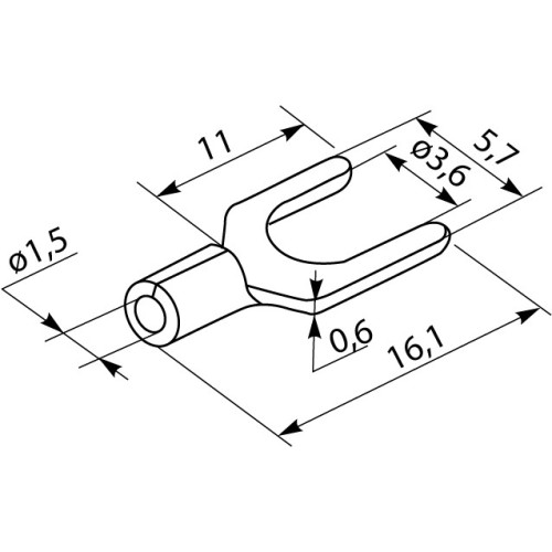 Наконечник вилочный SV 1,25-3,7 (100 шт.) A0060040033