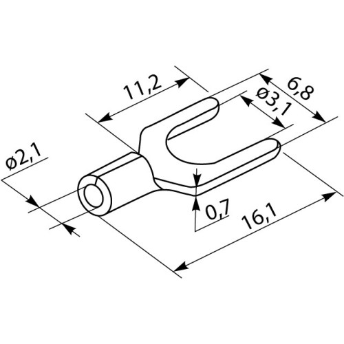 Наконечник вилочный SV 2-3,2 (100 шт.) A0060040034