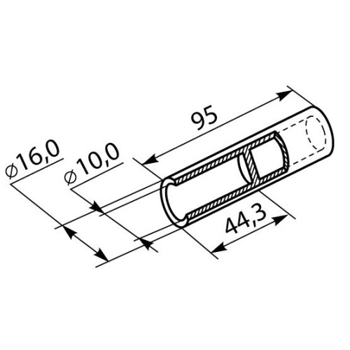 Гильза алюминиевая 50 мм кв, GL-50 A00600800025