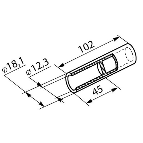 Гильза алюминиевая 70 мм кв, GL-70 A00600800026