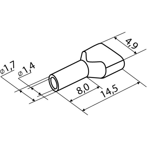 Наконечники трубчатые ТЕ 0,5-08 белые (100 шт.) A0060120001
