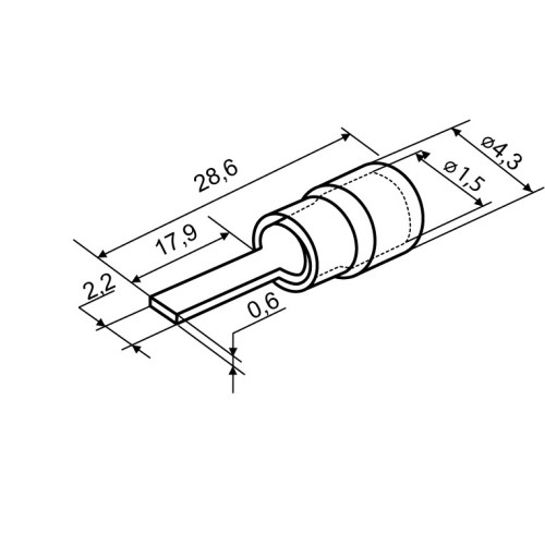 Наконечник штыревой DBV 1.25-18 (100 шт.) A0060130015