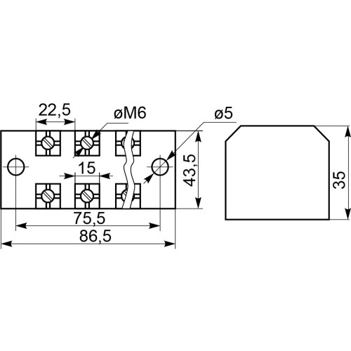 Колодка 100А 3 полюса, TB1003 A0130050025