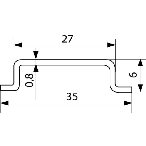 Din-рейка TS-35-0, 8 (T3502) (1м/шт) A0150010001