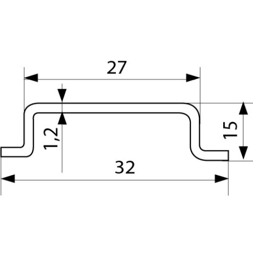 Din-рейка TH(TS)-35-1, 5 (1м/шт) A0150010101