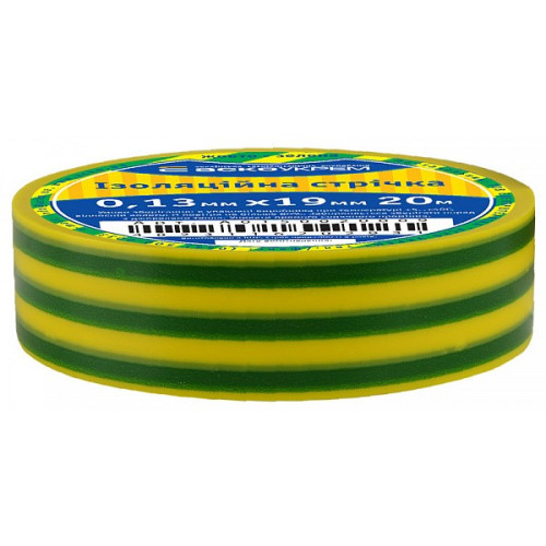 Изолента 0,13мм*19мм/20м желто-зеленая A0150020009