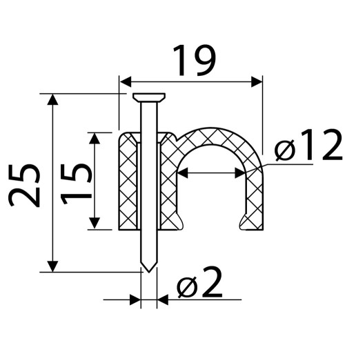 Скоба белая CHR-12 мм круглая (100 шт.) A0150030008