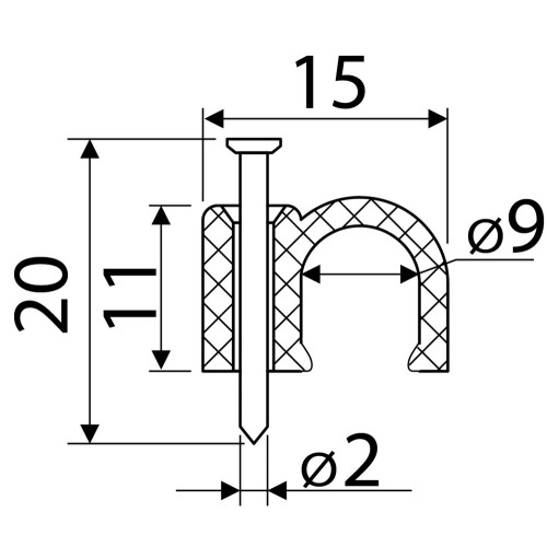 Скоба черная CHR-9 мм круглая (100 шт.) A0150030039