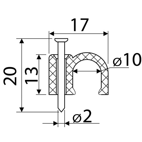 Скоба черная CHR-10 мм круглая (100 шт.) A0150030040