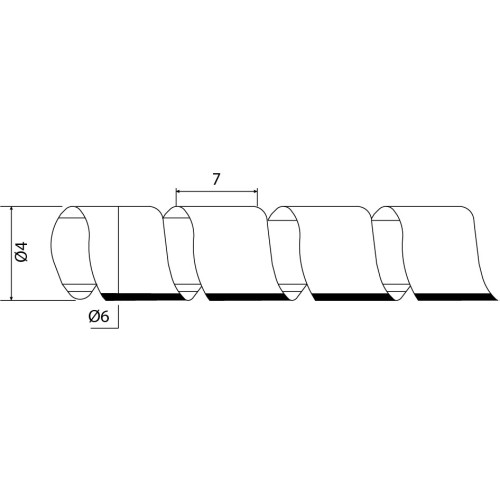 Спираль 4 - 50 мм белая-прозрачная, 10м, SWB-06 A0150070001