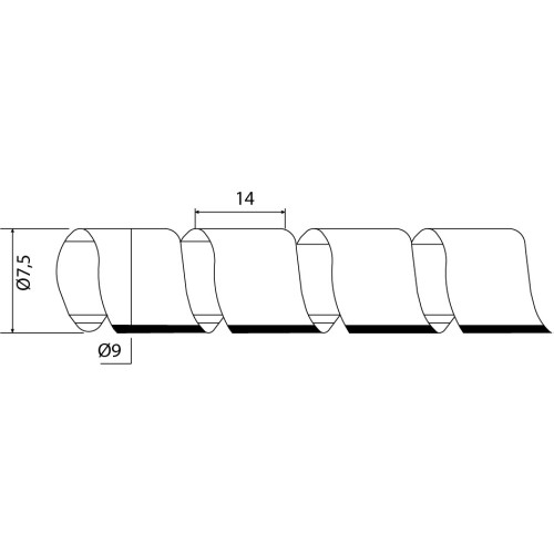 Спираль 7,5 - 60 мм белая-прозрачная, 10м, SWB-10 A0150070003