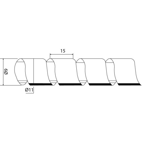 Спираль 9 - 65 мм белая-прозрачная, 10м, SWB-12 A0150070004