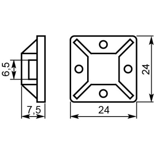 Площадка 25х25 белая PC-25 (упак 100шт) A0150090016