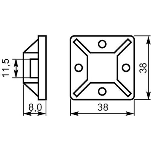 Площадка 40х40 PC-40 (упак 50шт) A0150090018