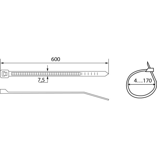 Хомуты кабельные CHS 600 х 8 мм белые (упак 100шт) A0150090101