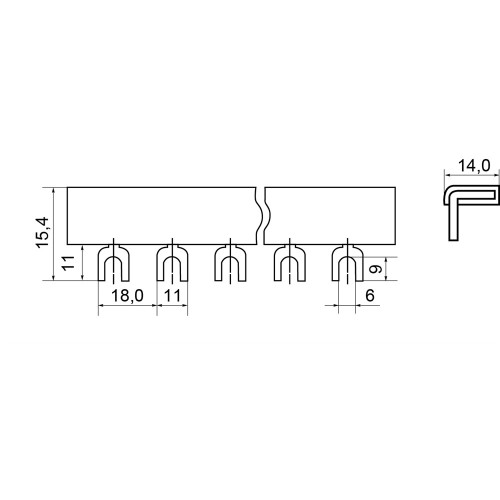 Шина соединительная вилочная ШС-U 1 полюс A0150110007