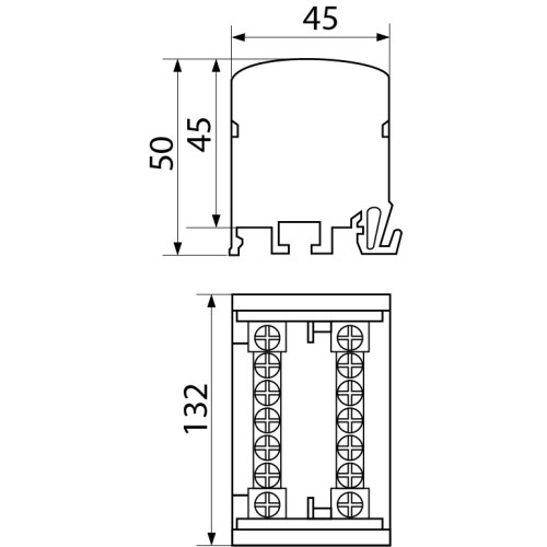 Нулевая шина в корпусе 2х15 (2 бруска по 15 отверстий), VC-215 A0150120019