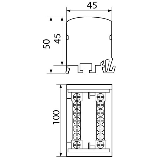 Нулевая шина в корпусе 2х11 (2 бруска по 11 отверстий), VC-211 A0150120023