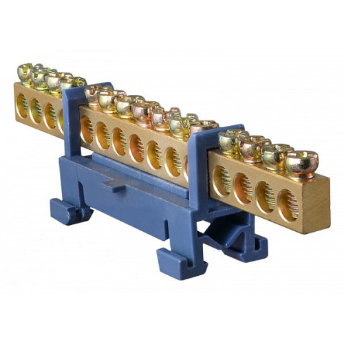 Нулевая шина 6х9 с изолятором на din-рейку 15 отв., BC-515 A0150120036