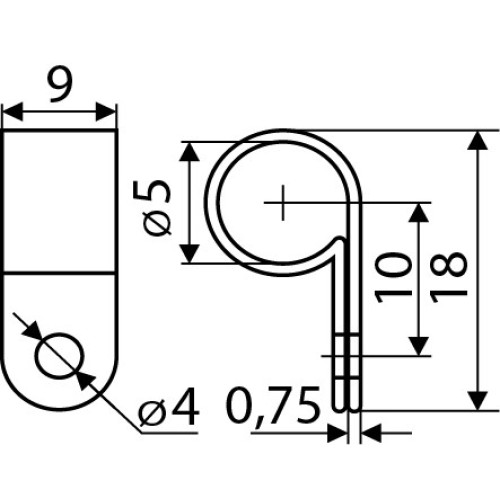 Скоба кабельная CHS 3/16R (100 шт.) A0150140002