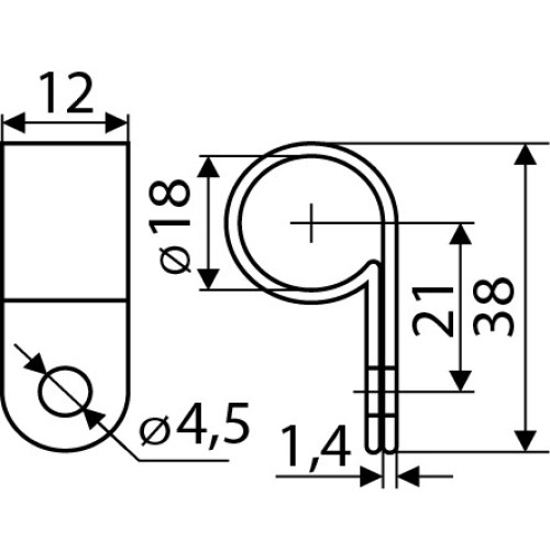 Скоба кабельная CHS 3/4R (100 шт.) A0150140008