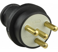 Вилка каучуковая 3Р+PE 25А IP44