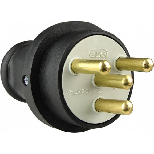 Вилка каучуковая 3Р+PE 25А IP44 A0250010003