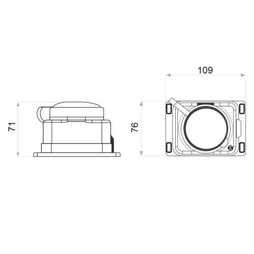 Каучуковая розетка с защитной крышкой внешней установки 2Р+PE 16А IP44 A0250010005