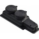 Колодка каучуковая 2Р+PE с защитными крышками двухместная 16А IP44 A0250010008
