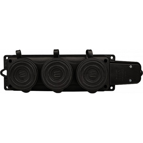 Колодка каучуковая 2Р+PE с защитными крышками трехместная 16А IP44 A0250010009