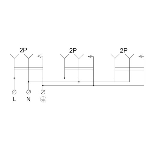 Колодка каучуковая 2Р+PE с защитными крышками трехместная 16А IP44 A0250010009
