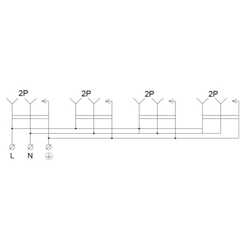 Колодка каучуковая 2Р+PE с защитными четырехместными крышками 16А IP44 A0250010010