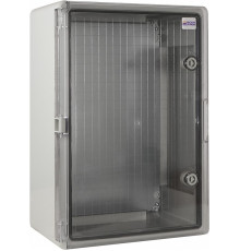 Корпус из АБС-пластика, ударопрочный, с монтажной панелью, прозрачная дверца, 30*40*17, IP65, серии UBox