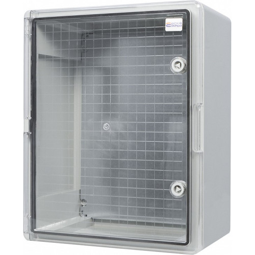 Корпус из АБС-пластика, ударопрочный, с монтажной панелью, прозрачная дверца, 40*50*18, IP65, серии UBox A0270010029