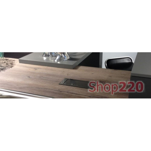 Вращающийся блок розеток 220В+USB EVOline BackFlip, матовое черное стекло